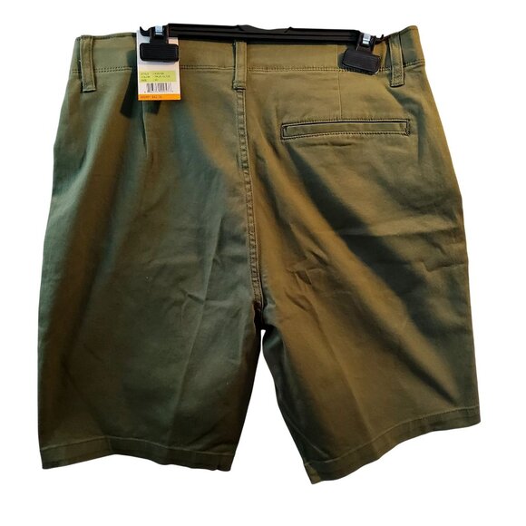 Iron Stretch Fabric Mens Two back pockets Shorts Size 30 Green Cotton & Spandex - Picture 2 of 7